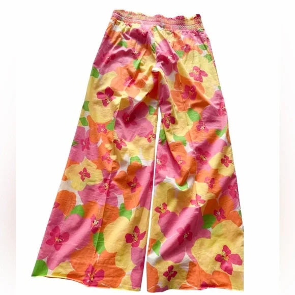 Lilly Pulitzer Womens Floral Lounge Pants- Lg, wide leg GC🩷 Cotton SPRING sale - Picture 2 of 14